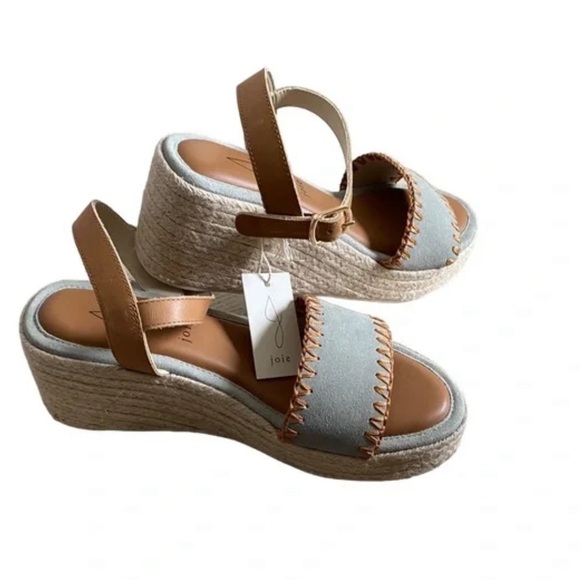 Joie Powder Blue Wedge Suede Sandals Espadrilles size 8 main image 5